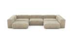 U-shape Sofa - Cord Velours - Sand - 377CM X 199CM