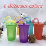6 Different Colors: Tumbler With Lids And Bendable Straws 380ML/13OZ Plastic Water Bottle Dust Proof Leak Proof Water Cups Suita