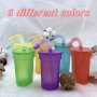 6 Different Colors: Tumbler With Lids And Bendable Straws 380Ml/13Oz Plastic Water Bottle Dust Proof Leak Proof Water Cups Suitable For Summer And Winter