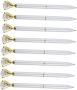 8PCS White Large Diamond Design 0.7MM Black Ink Glass Metal Ballpoint Pens