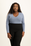 Gigi V-neck Bodysuit - Flintstone - XL