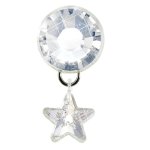 Blomdahl Natural Titanium Navel Swarovski Crystals Star Pendant