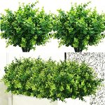 Pasyou Artificial Shrub Fake Bush Simulation Eucalyptus Grass Greenery Leaves Plastic Plants Indoor Outdoor Outside Home Garden