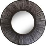 Black Jute Round Mirror