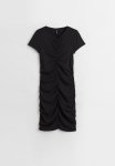 Draped Jersey Dress - Black