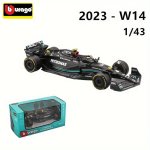 Burago 1:43 2023 Mercedes-amg F1 Team W14 44 And 63 Alloy Car Die Cast Model Toy Collectible Collection Gifts Halloween Christma