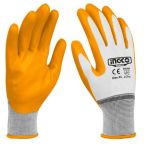Ingco - Durable Oil-resistant Grip Nitrile Palm Gloves - XL - 1 Pair