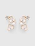 Pol Pretty Flower & Pearl Stud Earrings - 0 White gold