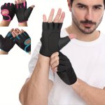 1 Pair Solid Color Fingerless Gym Gloves Non-slip Fitness Sports Gloves Suitable For Exercise Training Workout
