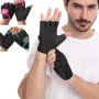 1 Pair Solid Color Fingerless Gym Gloves Non-slip Fitness Sports Gloves Suitable For Exercise Training Workout