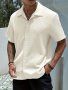 Men's Casual Short Sleeve Shirt In Solid Color Relaxed Fit Button-Up Fashionable Summer Wear