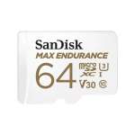 SanDisk Max Endurance Microsdxc 64GB + Sd Adapter - For Home Security Cameras & Dashcams Up To 30 000 Hours Full HD 4K
