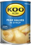 Koo Pear Halves In Syrup Fruits