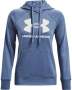 Women's Ua Rival Fleece Logo Hoodie - Mineral Blue / / WHITE-470 / XS