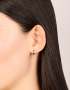 Goldair Gold Plated Sterling Silver Cubic Zirconia & Black Enamel Huggie Earrings