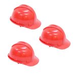 Hard Hat - Worker Safety Helmet - Red - 5 Pack