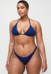 Cotton On Plus Refined High Side Brazilian Bikini Bottom-deep Sea Metallic Crinkle