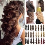 Claw Clip In Body Wave Hair Extensions Long Curly Wavy Ponytail Hair Extensions Synthetic Hair Pieces For Women Girls