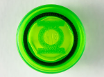 Parts Tile Round 1 X 1 With Black Circle And Bright Green Lantern Logo Pattern 98138PB115