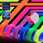 6PCS Ultra Bright Uv Reactive Fluorescent Neon Tape 6 Colors 1.52CM X 16.4' Each - Perfect For Black Light Parties & Crafts