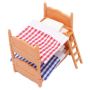 Plastic Doll Bunk Bed With Ladder Miniature Dollhouse Double Bed 3+