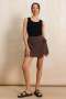 Diagonal Wrap Skort - 16 / Chocolate