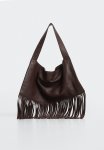 Fringe Leather Bag - Chocolate