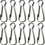 10 5PCS Stainless Steel Flag Pole Clipsboat Flag Pole Snaps Hooks Heavy Duty Spring Snaps Clips Metal Spring Lanyard Clips For S