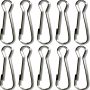 10/5PCS Stainless Steel Flag Pole Clipsboat Flag Pole Snaps Hooks Heavy Duty Spring Snaps Clips Metal Spring Lanyard Clips For Shower Curtain Key Chain Carabiners