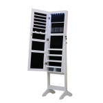 Elegant Jewelry Storage Cabinet With Full Length Mirror - White