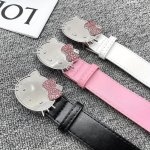 Sanrio Hello Kitty Pink Belt - Water Drops Charm - Pu Material - Casual Style - Women's Fashion Accessory