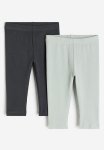 2-PACK Leggings - Green & Grey