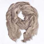 Fish Print Bamboo Scarf - Taupe Free