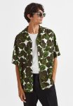 Relaxed Fit Lyocell Resort Shirt - Green leaves