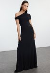 Asymmetrical Evening Dress - Black