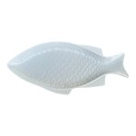 White Fine Scale Ceramic Fish Plate
