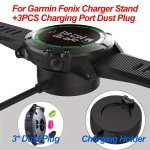 Charger Compatible With Garmin Fenix 5 5S 5X 6 6S 6X 7 7S 7X Charger Charging STAND+3PCS Garmin Charging Port Dust Plug Charging