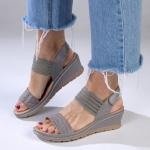 Pomona Wedge Sandals - Grey - 9