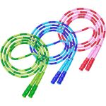 Jump Rope Adjustable Length Tangle-free Segmented Soft Beaded 3PCS