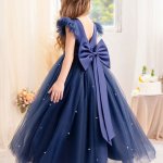 Navy Special Occasions Dress Ball Gown With Pearls