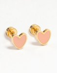 Kids Gold Plated Surgical Steel Pink Cubic Zirconia Flower Flat Back Studs