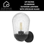 Up Facing Aluminum Outdoor Lantern With Speckled Glass