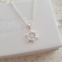 SS49 - 925 Sterling Silver Ship's Wheel Rudder Necklace