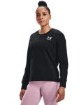Women's Ua Rival Fleece Oversized Crew - Black XL