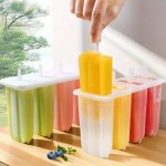 1PC Popsicle Mold Creative Popsicle Mold Silicone Popsicle Mold Ice Cream Mold Frozen Ice Cube Box Household Popsicle Mold Safet