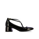 Patent Strap Court Heel -black