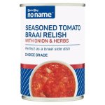 No Name Seasoned Tomato Braai Relish With Onion & Herbs 410G