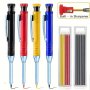 Solid Carpenter Mechanical Pencil With Sharpener For Woodworking Construction Long Head Carpenter Pencil Stationery Supplies