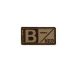 Blood Type Woven Patch B Negative Coyote Brown - 1PC