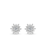 Sterling Silver Cubic Zirconia Flower Blossom Stud Earrings